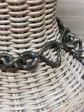 Aged Brass Tone Puffy Heart Love Choker