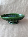 Green Glazed Floraline Oval Planter