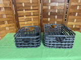 Set of 2 Decorative Baskets with Silver Tone Edges