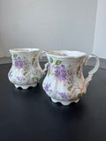 Pair of Allyn Nelson Collection England Violets Fine Bone China Mugs