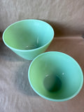 Pair Of Splash Proof Fire King Jadeite Mixing Bowls
