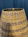 Lightweight Faux Bamboo Floor Lamp with Rattan Shade (WORKS)