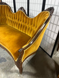 Antique Sofa, Gold Fabric***HEAVY ITEM***READ DETAILS ON PICK UP POLICY***
