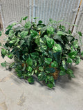 Faux Greenery in Bamboo Woven Rectangular Basket