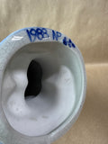 Ceramic Blue And White Santa With Bunny Designs