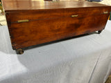 Antique Silver Chest on Casters, Engraved, With Key (READ DESCRIPTION)