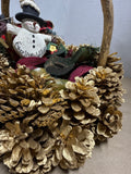 Gold Acorn Christmas Basket With Filler