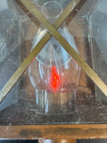 Copper & Brass Vintage Electric Lantern with Flickering Bulb (WORKS)
