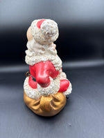 Ceramic Christmas Santa Claus With Bell Music Box WORKS
