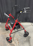 Drive Medical Red Rollator Walker with Seat & Storagee