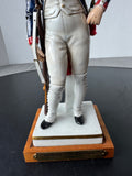 Grenadier a Pied de la Garde Van Gerdinge Sitzendorf Porcelain French Soldier with Wooden Base & Box
