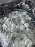 Assorted Lot of Black River Rocks and Decorative Flat Glass Marbles