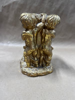 Cherubs Holding Onto Pillar Bookend