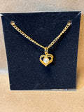 Gold Tone Necklace & Heart Pendant