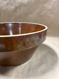 (B) Medium Sized Brown Stoneware Pottery Bowl