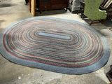 Multicolor Oval Braided Rug, 11'4" x 8'5"