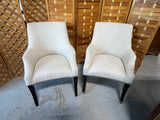 Upholstered Chairs with Tack Accents, Set of 2, Linen Color Fabric (Set A)