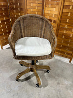 Adjustable Rattan Office Chair with Cushion