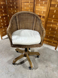 Adjustable Rattan Office Chair with Cushion