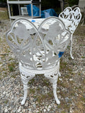 A-Cast Metal White Garden/Patio Bistro Set, Three Pieces