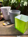 (B)Lot of Five Colorful Planters