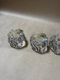 Heavy Silver Plated Seashell Napkin Rings By Godinger - Set Of 4 (B)