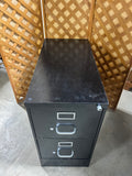 Black Metal 2 Drawer File Cabinet