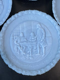 4-Piece Fenton Blue Satin Bicentennial Complete Commemorative Plate Set