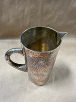 Heavy Hammered Silverplate Water Pitcher