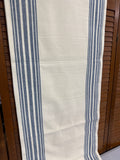 Cream Table Runner With Blue Stripes By Pottery Barn