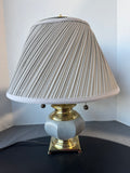 Gray Brass Accented Dual Pull Switch Table Lamp (WORKS)