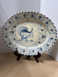 Large Blue And White Turkey Platter