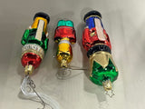 Nutcracker Glass Ornament Lot, 3 pc