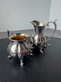 (D) Reed & Barton MCM Vintage Winthrop Silver Plate Small Creamer & Double Handled Sugar Bowl