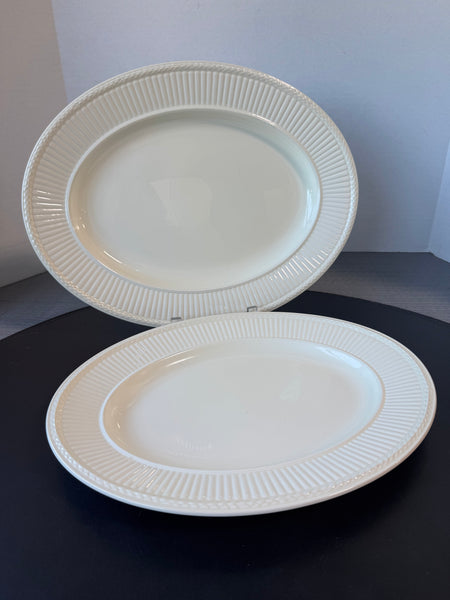 2-Piece Wedgwood England Edme Cream China Oval Serving  Platters
