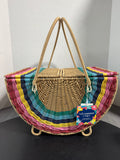 Rainbow Ciroa Resin Woven Picnic Basket