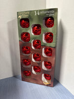 (A) Lot Of Rauch Red Glass Ornaments // 3 Boxes 14 In Each Box
