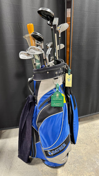 Datrek Blue Golf Bag with 13 Clubs, Covers & Lots of Accessories