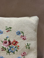 (A) Small Floral Needlepoint Pillow