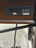Wells Universal Desk A, with plugs/charging ports***HEAVY ITEM***READ DETAILS ON PICK UP POLICY***