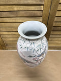 Handpainted Chinoiserie Porcelain Vase Crane And Floral Vase