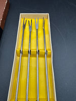 Set Of 4 Fondue Forks With Rosewood Handles