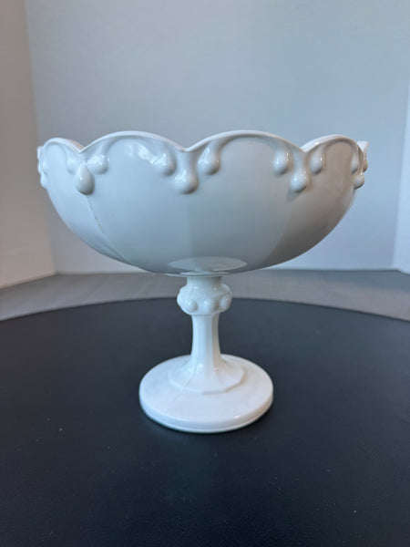 Indiana Glass Milk Glass Pedestal Bowl