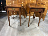 Henkel Harris Solid Cherry Pair of Pembroke End Tables with Single Drawer