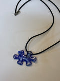 Dichroic Glass Puzzle Piece On Cord Necklace