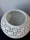 Three Hands Pottery XL White Pierced Lidded Ginger Jar