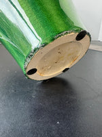 Green & White Crackle Glazed Large Pottery Vase