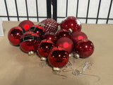 13 pc Red Ornaments,  Lot (B)