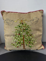 Jingle Bell Embellished Christmas Throw Pillow