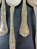 10-Piece Unbranded Vintage Sterling Silver Spoons with Daisy Pattern
